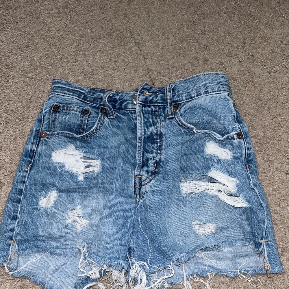 Aeropostale Blue Distressed Jean Shorts